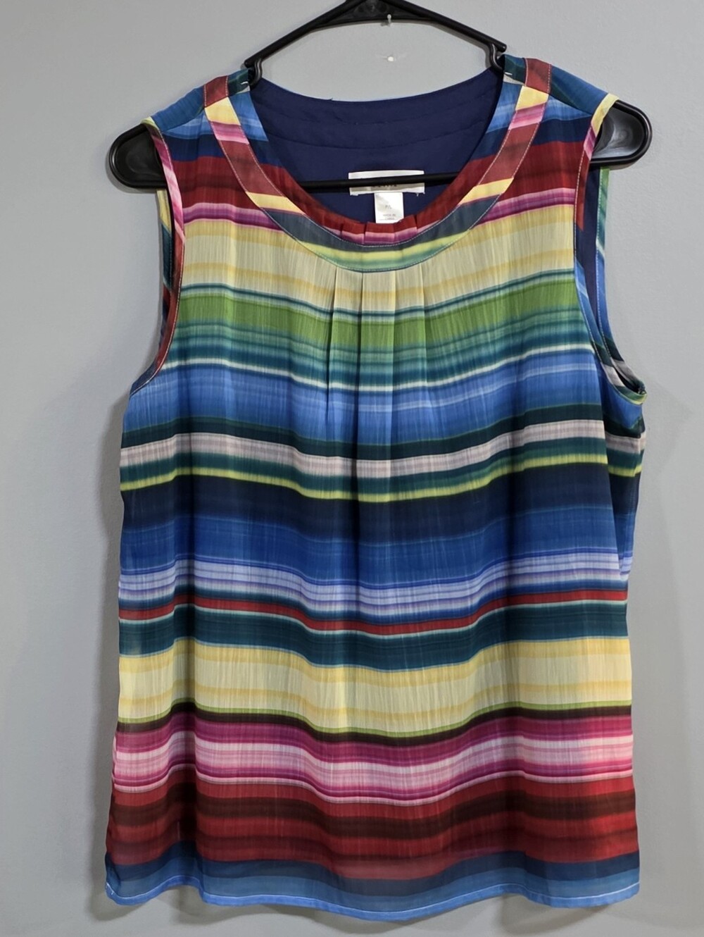 Sleeveless Multicolor Striped Tank Top
